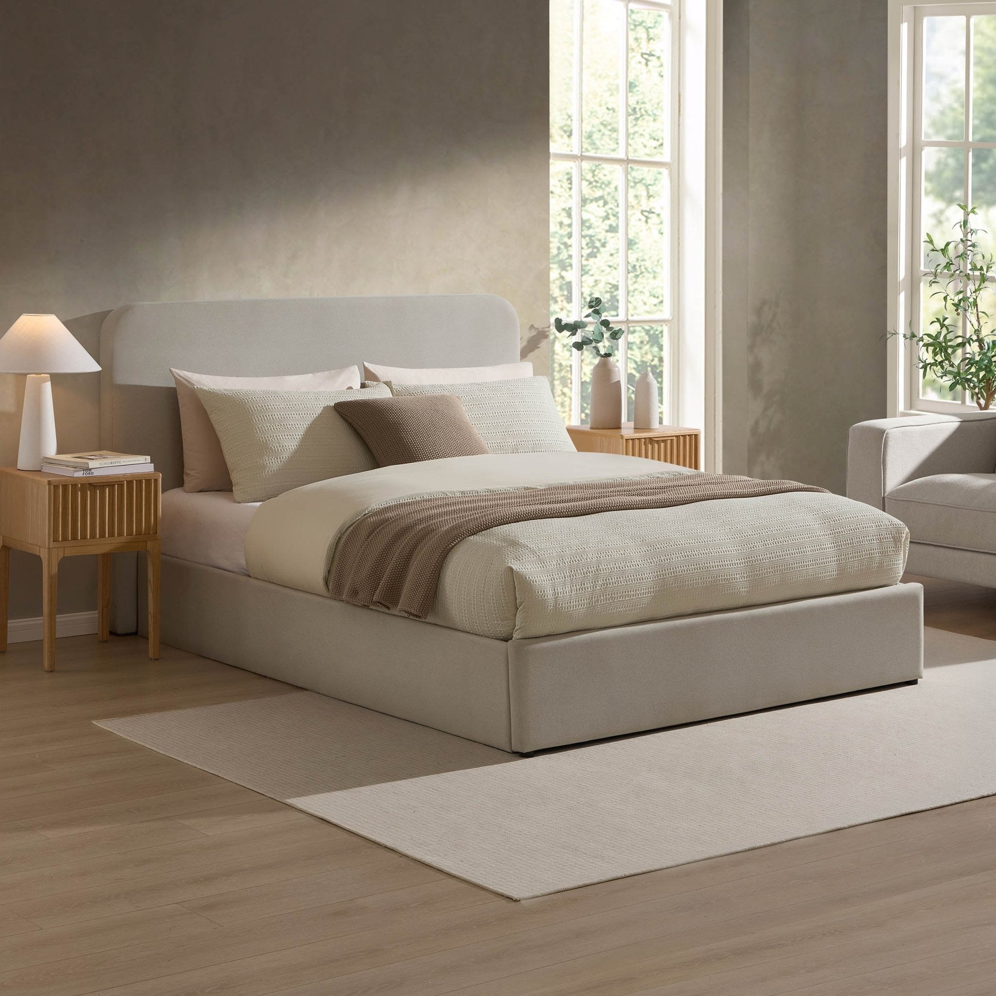 Ascot Ottoman Storage Bed - Natural