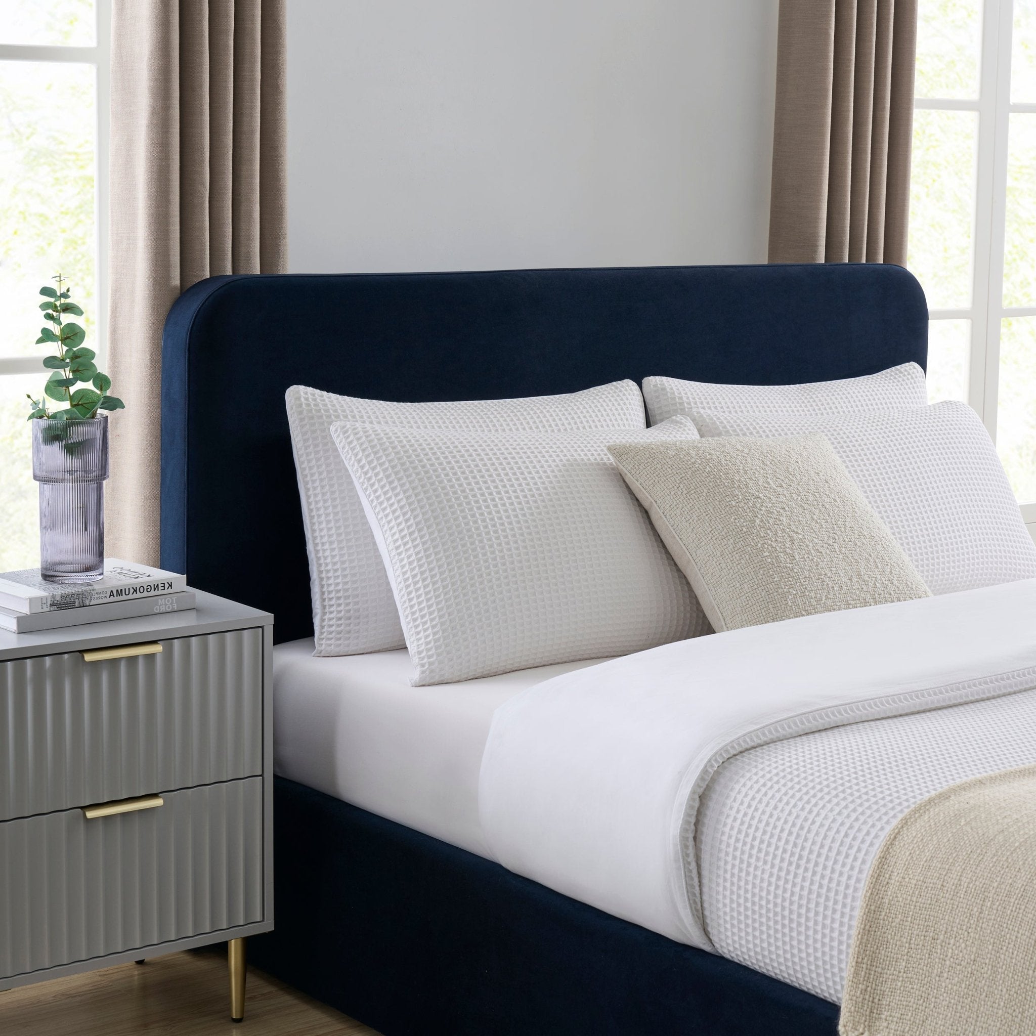 Ascot Ottoman Storage Bed - Navy