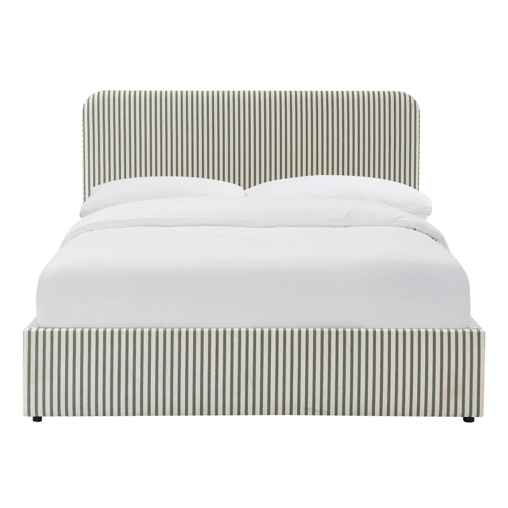 Ascot Ottoman Storage Bed - Sage Stripe