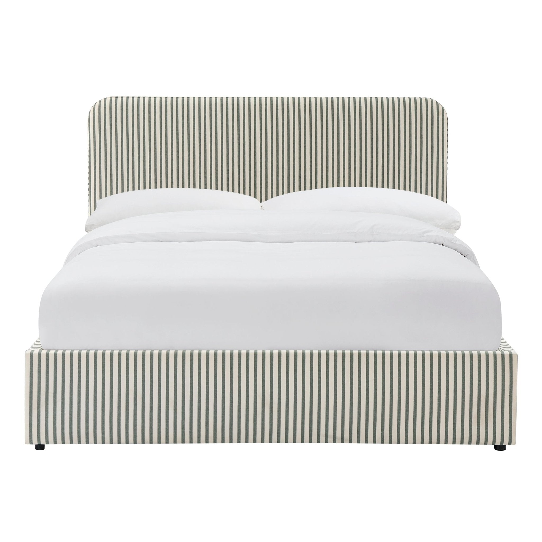 Ascot Ottoman Storage Bed - Sage Stripe