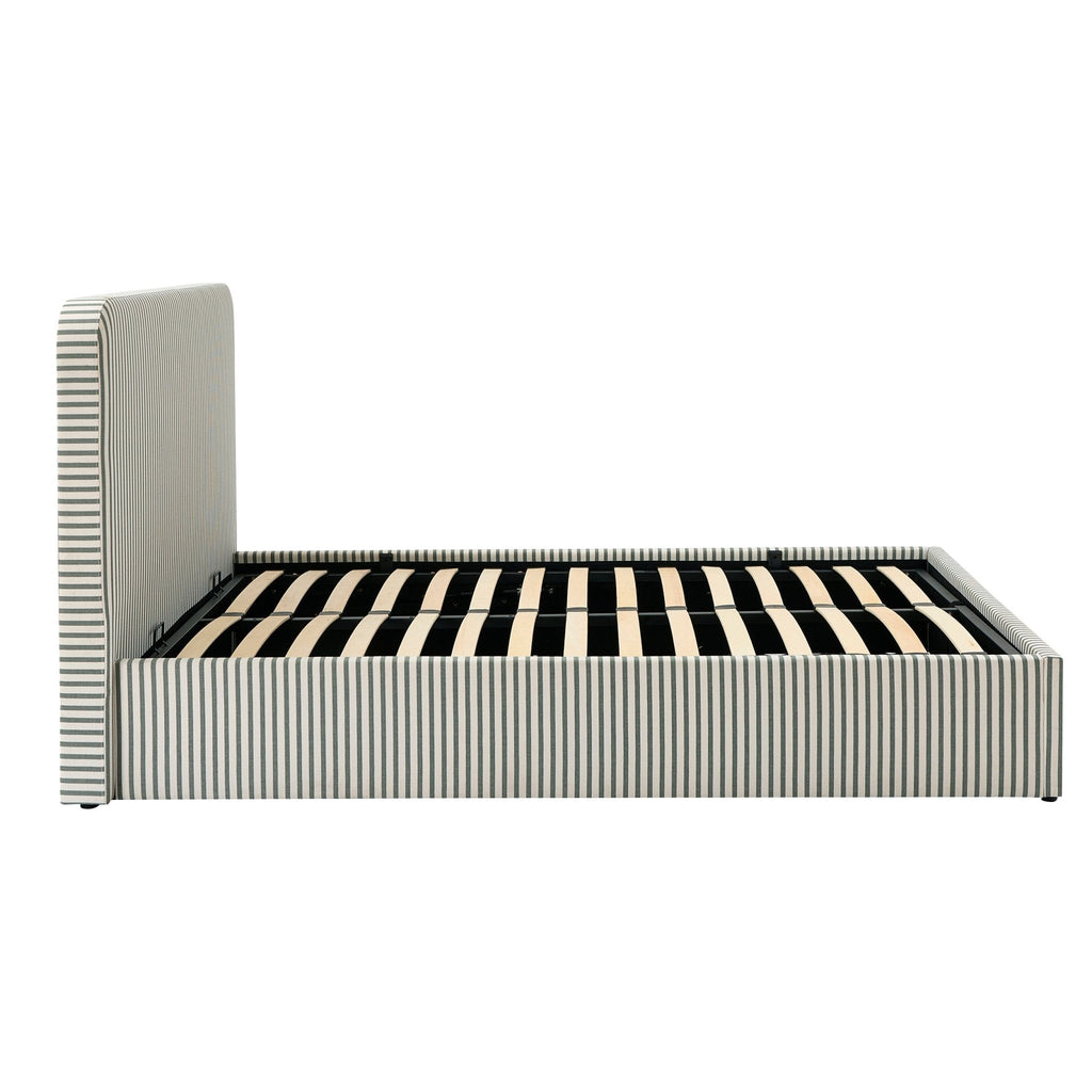 Ascot Ottoman Storage Bed - Sage Stripe