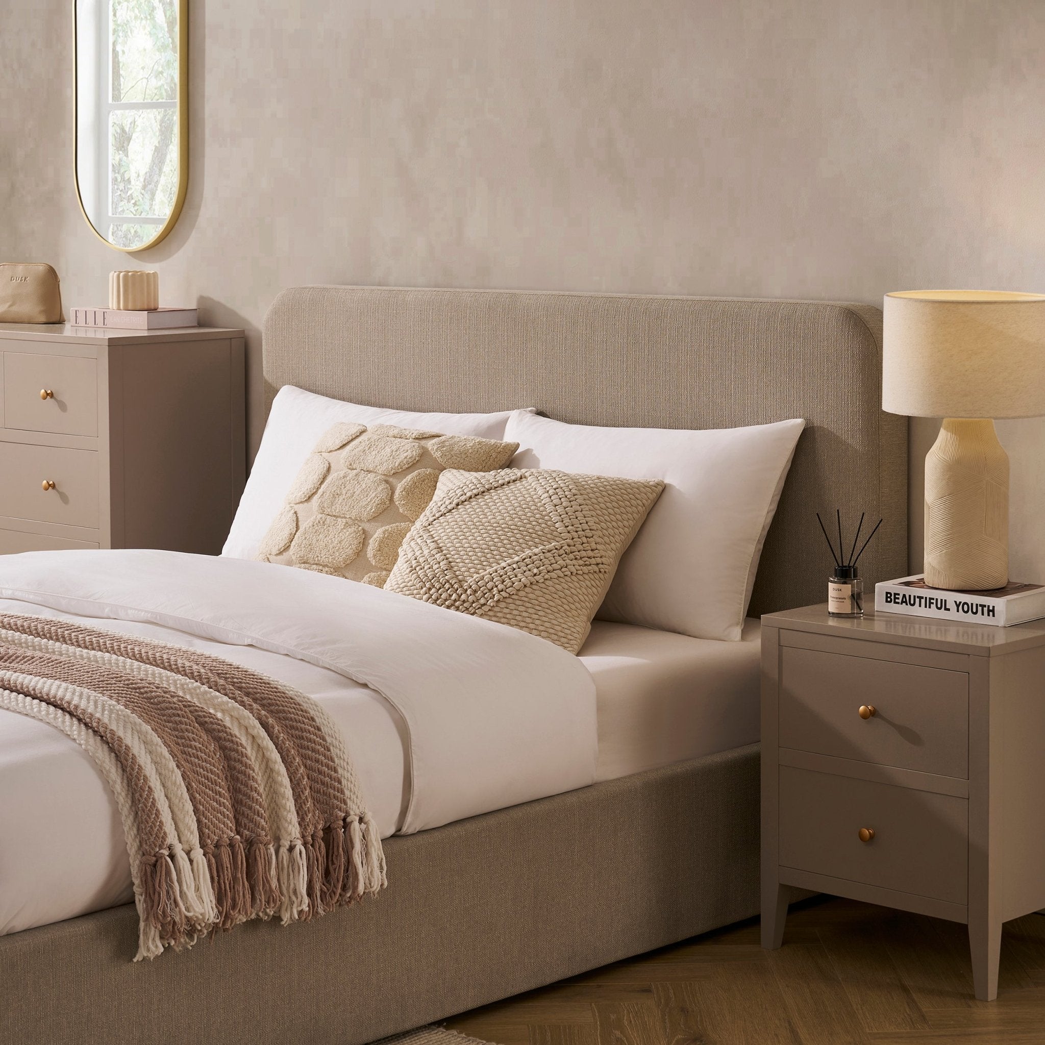 Ascot Ottoman Storage Bed - Stone Grey