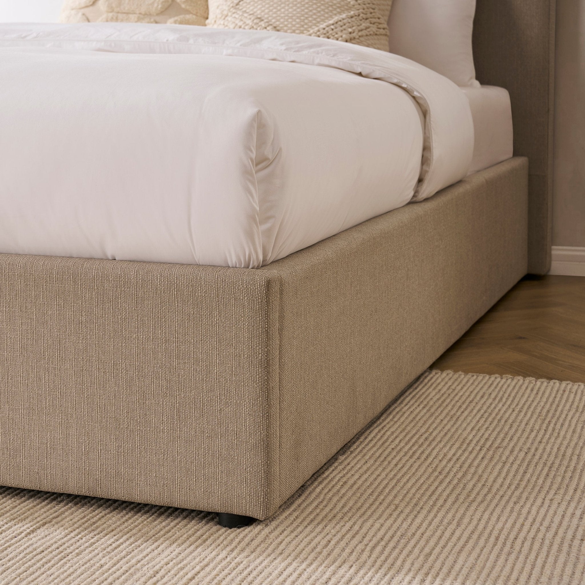 Ascot Ottoman Storage Bed - Stone Grey