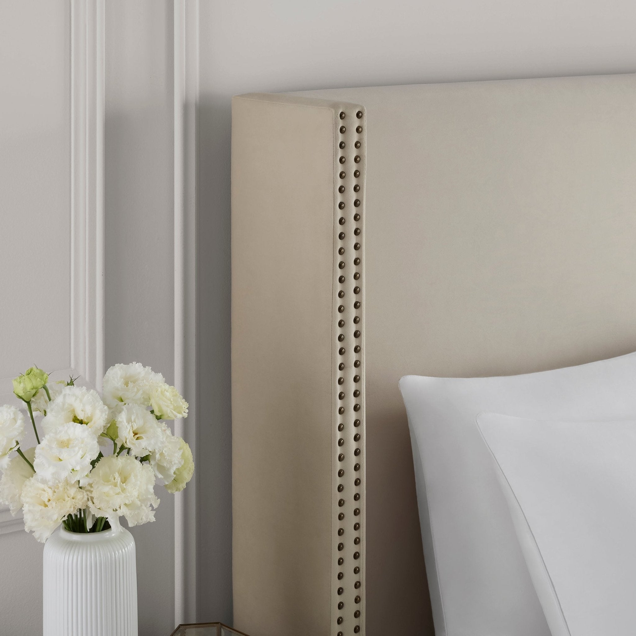 Austin Studded Ottoman Bed - Ecru