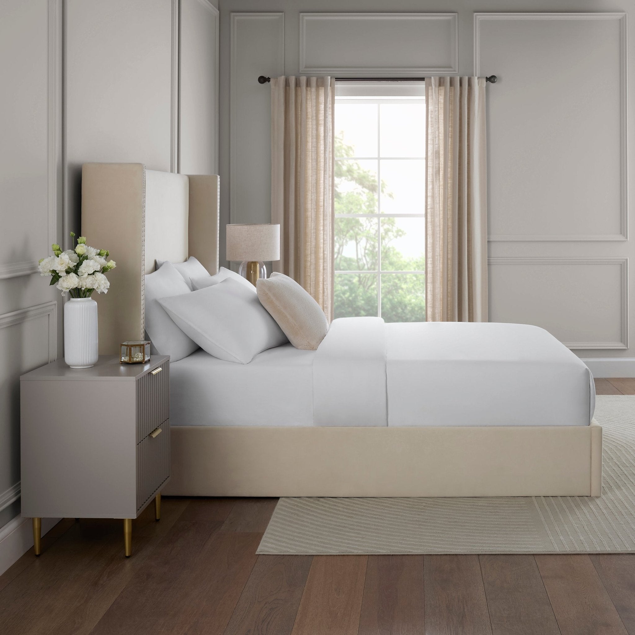 Austin Studded Ottoman Bed - Ecru