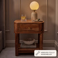 Avery Acacia Wood 1 Drawer Nightstand - Natural