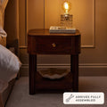 Avery Acacia Wood 1 Drawer Nightstand - Walnut