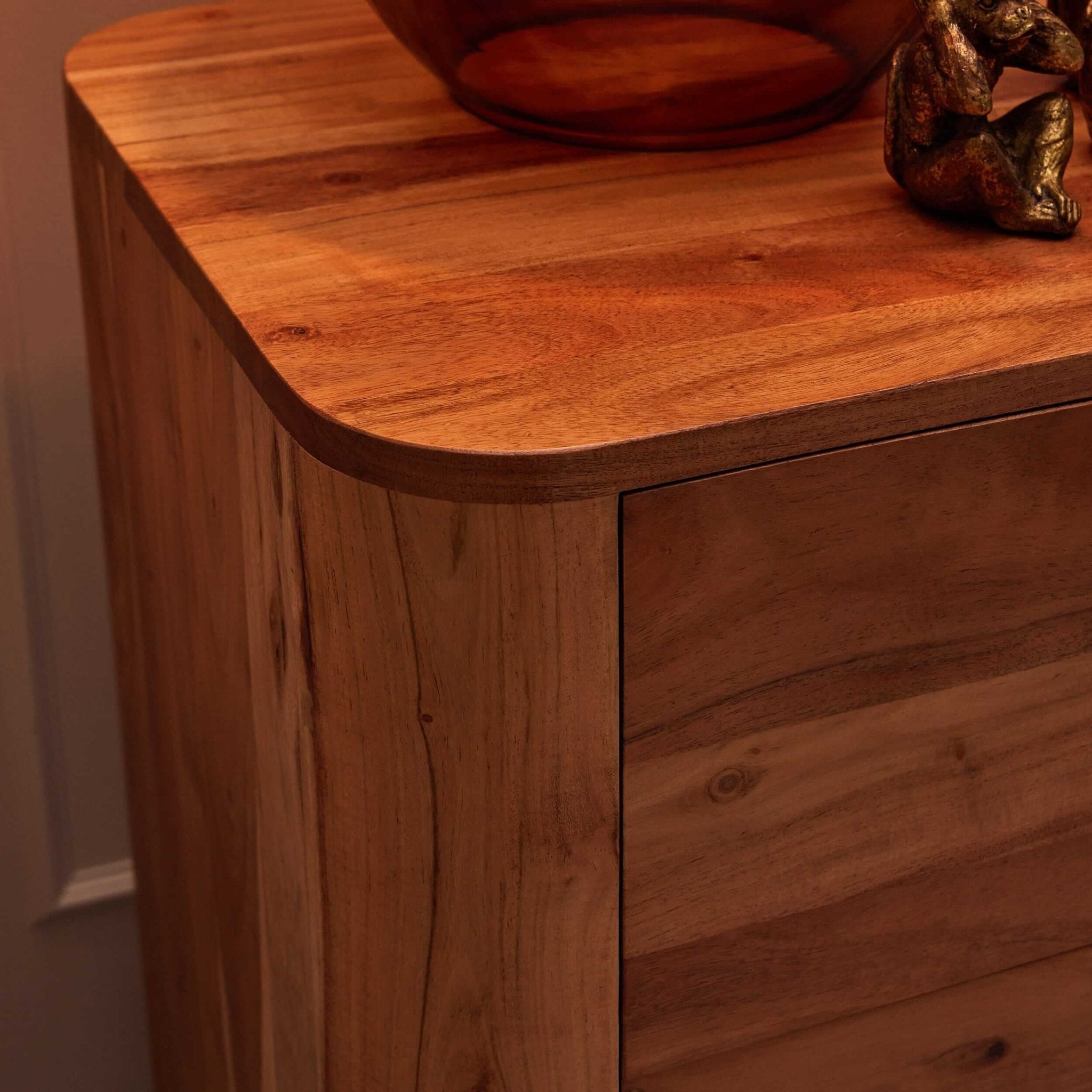 Avery Acacia Wood 6 Drawer Chest - Natural