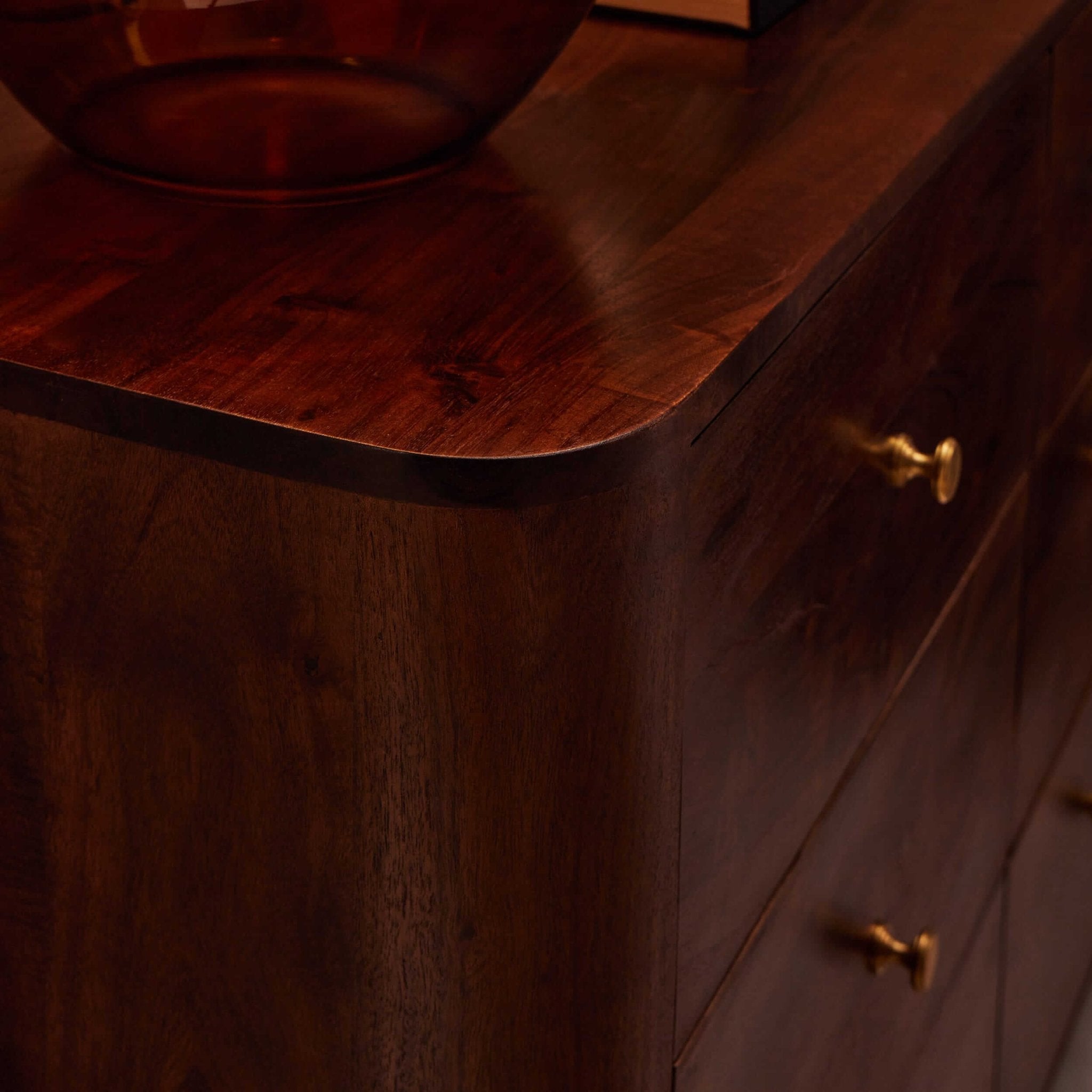 Avery Acacia Wood 6 Drawer Chest - Walnut