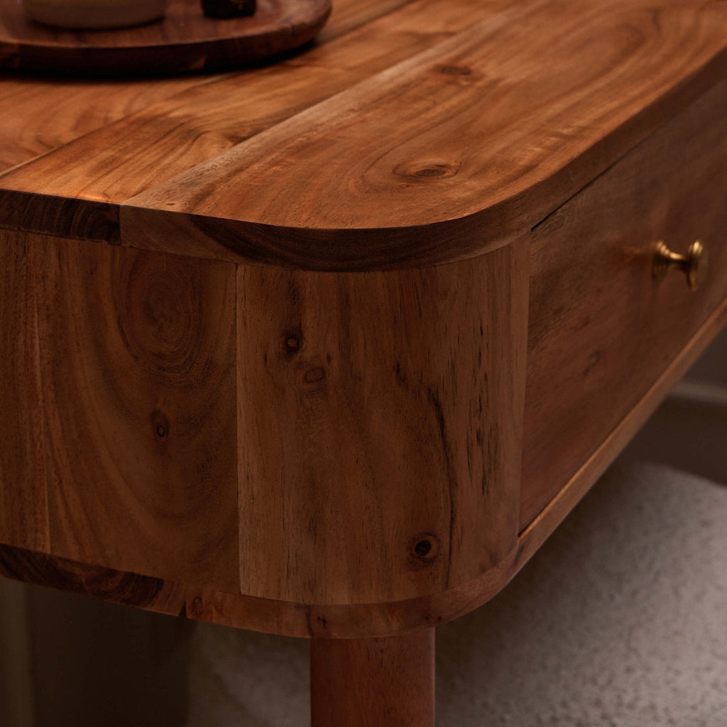 Avery Acacia Wood Dressing Table Console - Natural