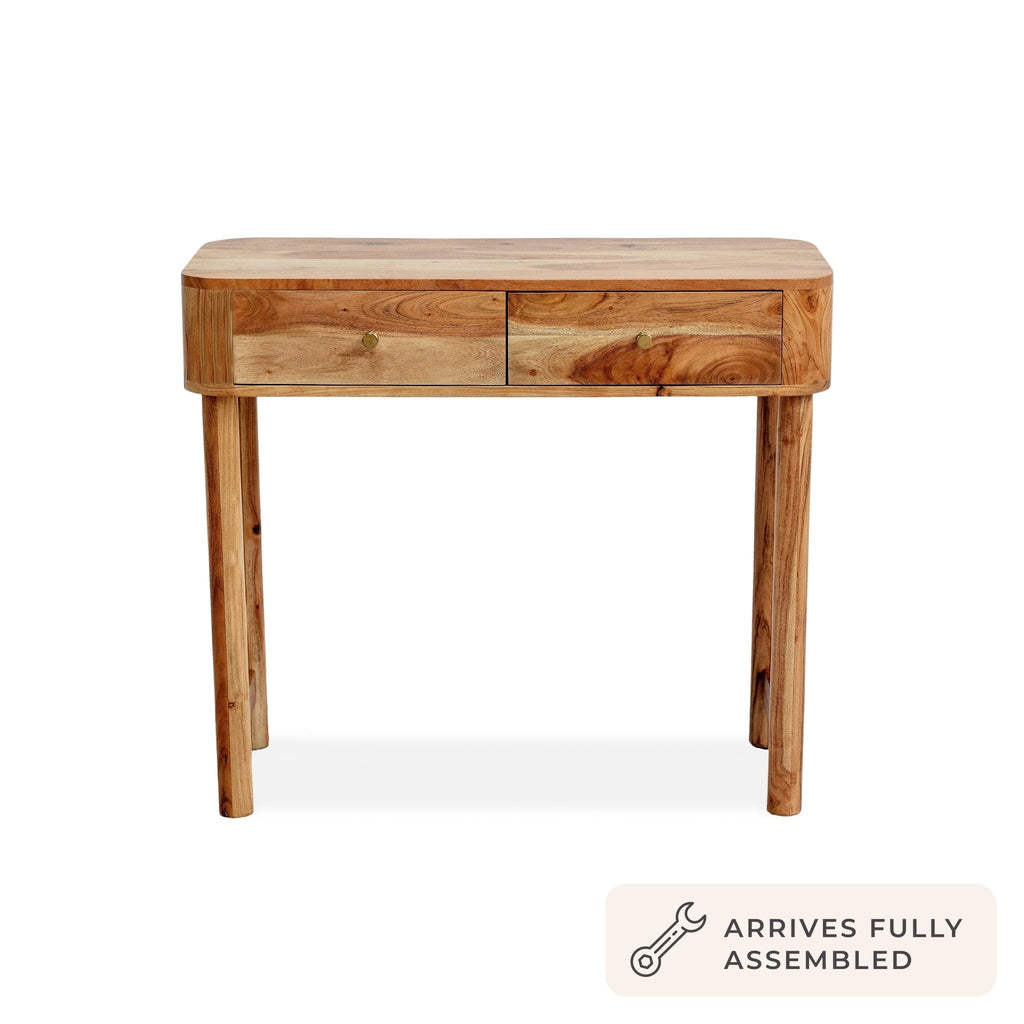 Avery Acacia Wood Dressing Table Console - Natural