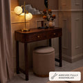 Avery Acacia Wood Dressing Table Console - Walnut