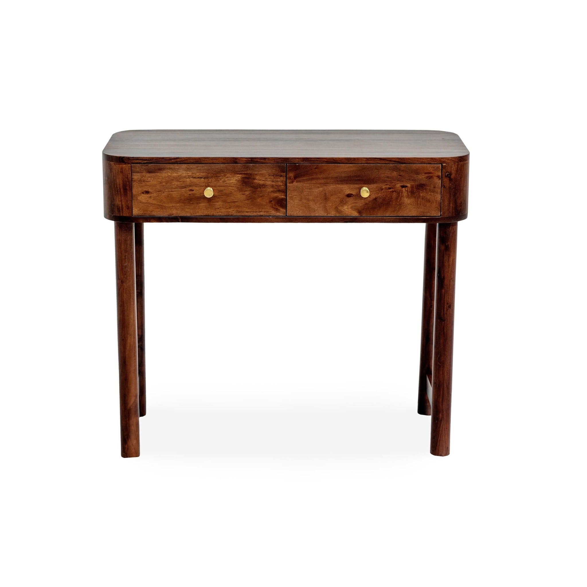 Avery Acacia Wood Dressing Table Console - Walnut
