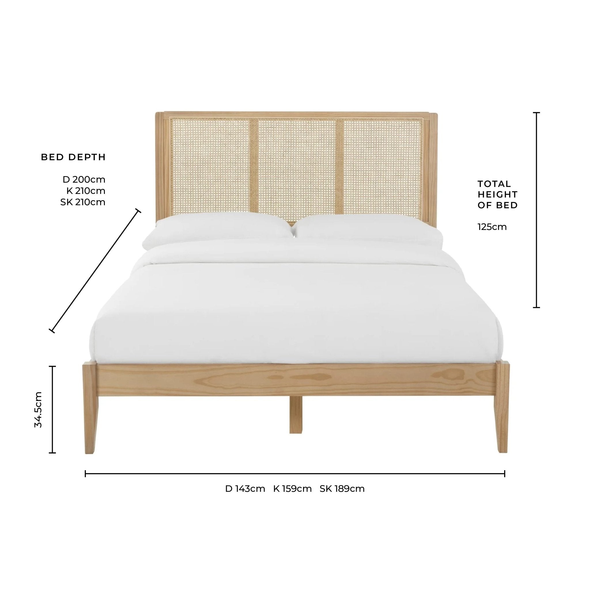 Bali Rattan Bed Frame - Black