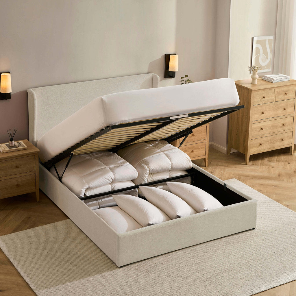 Berkeley Ottoman Storage Bed - Chenille Ecru