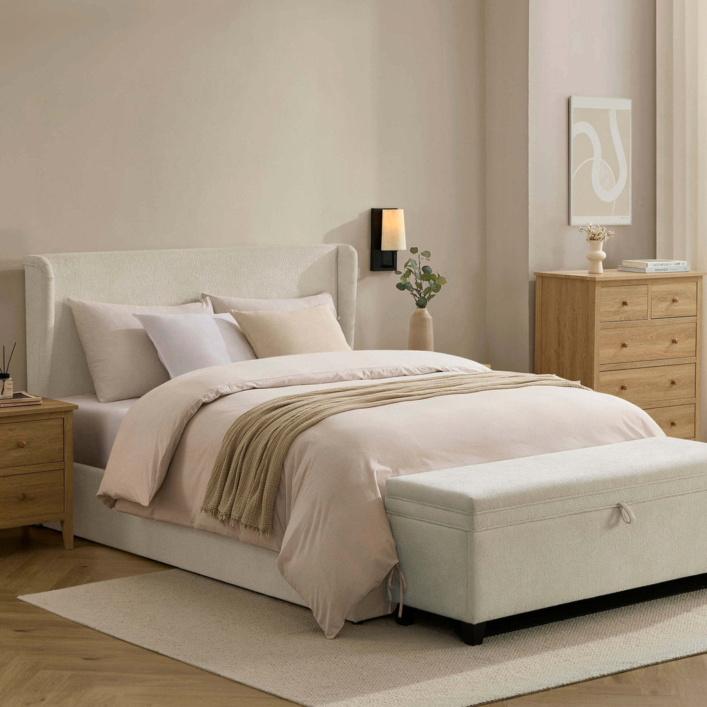 Berkeley Ottoman Storage Bed - Chenille Ecru