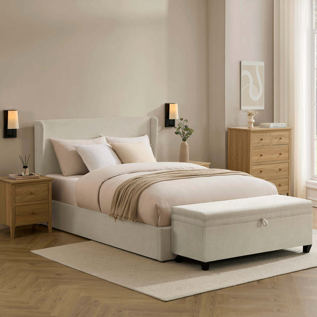 Berkeley Ottoman Storage Bed - Chenille Ecru