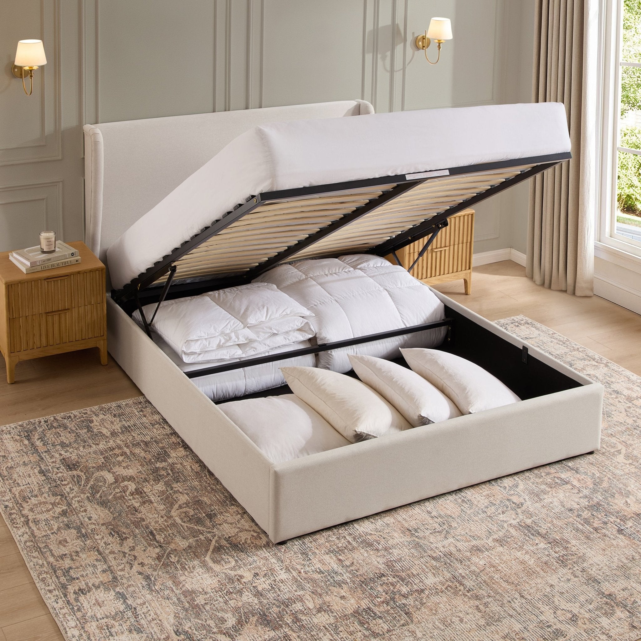 Berkeley Ottoman Storage Bed - Natural