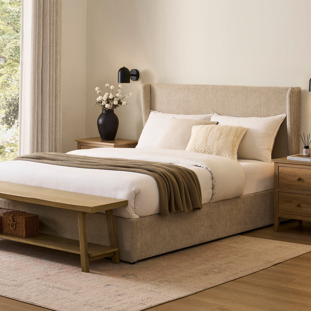 Berkeley Ottoman Storage Bed - Textured Oatmeal