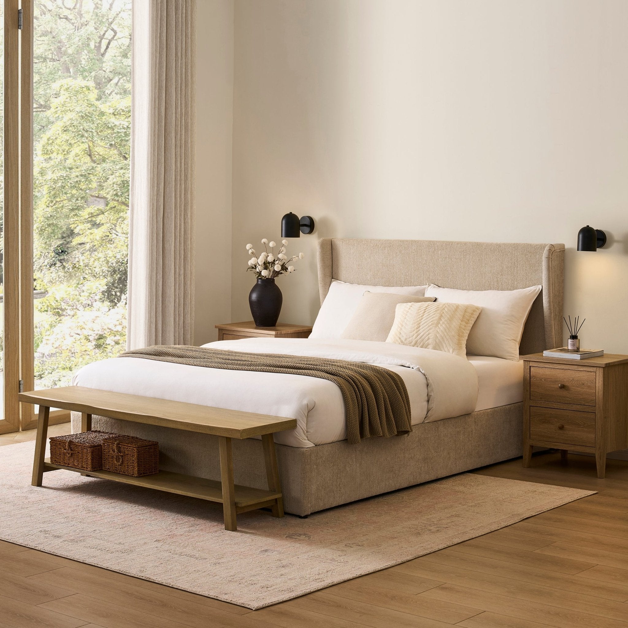 Berkeley Ottoman Storage Bed - Textured Oatmeal
