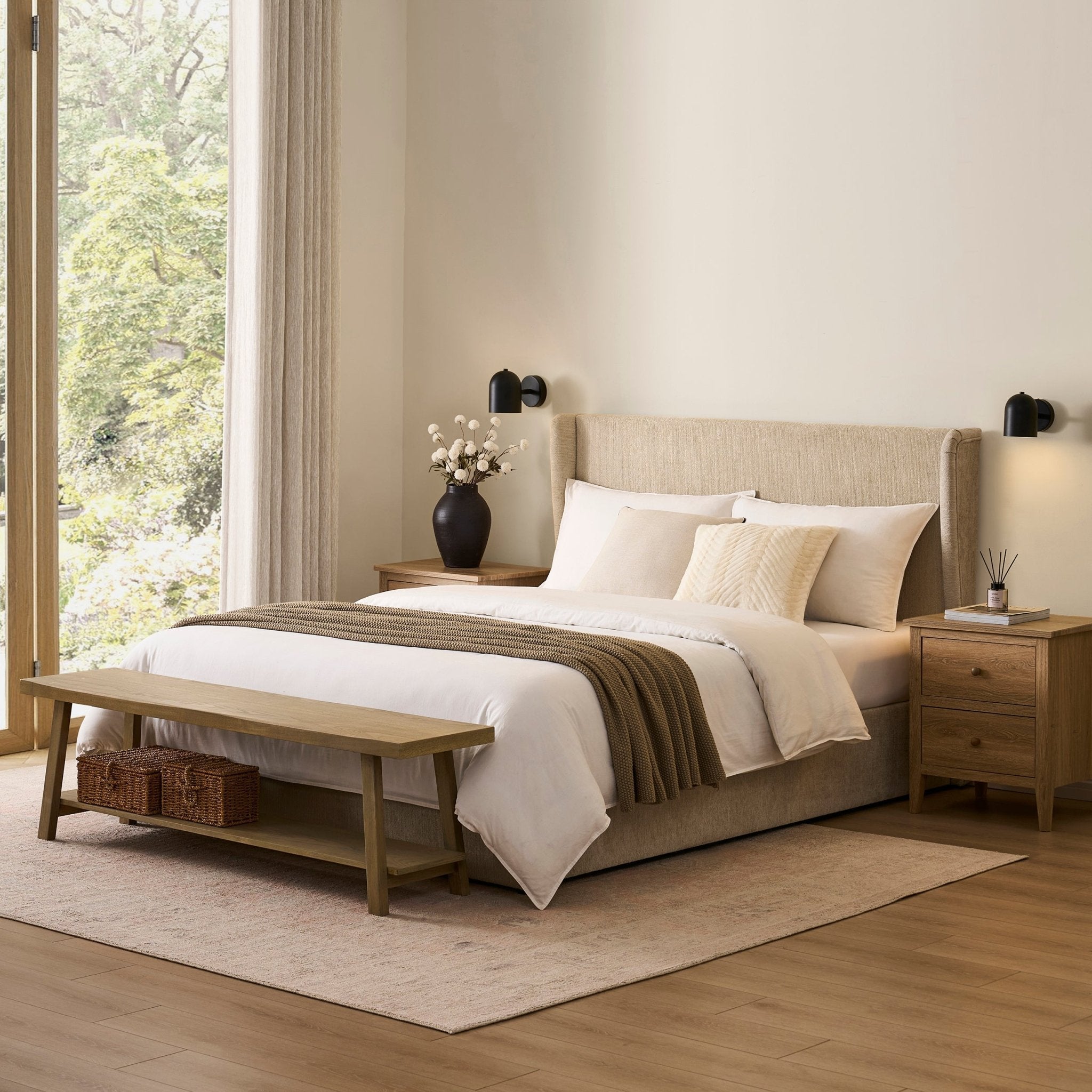 Berkeley Ottoman Storage Bed - Textured Oatmeal