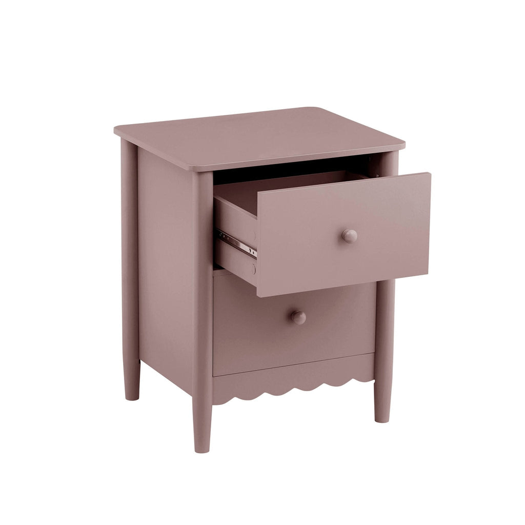 Betty 2 Drawer Bedside Table - Dusty Mauve