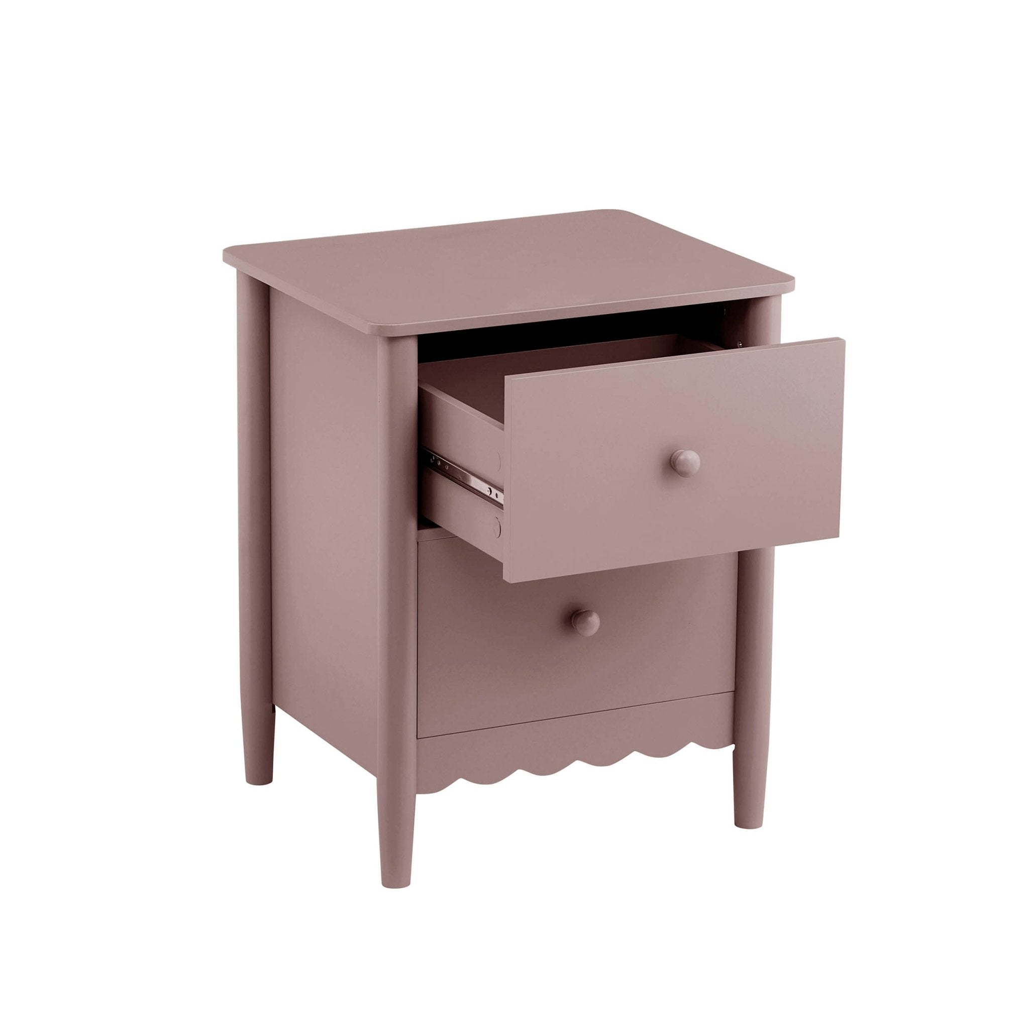 Betty 2 Drawer Bedside Table - Dusty Mauve