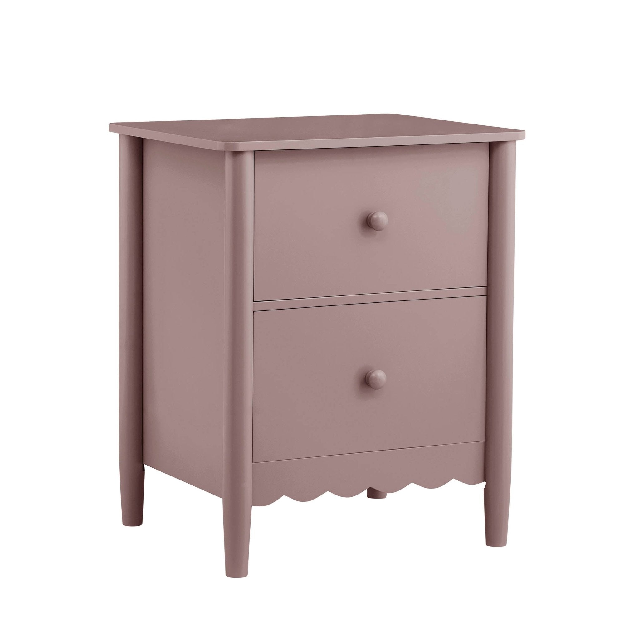 Betty 2 Drawer Bedside Table - Dusty Mauve