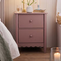 Betty 2 Drawer Bedside Table - Dusty Mauve