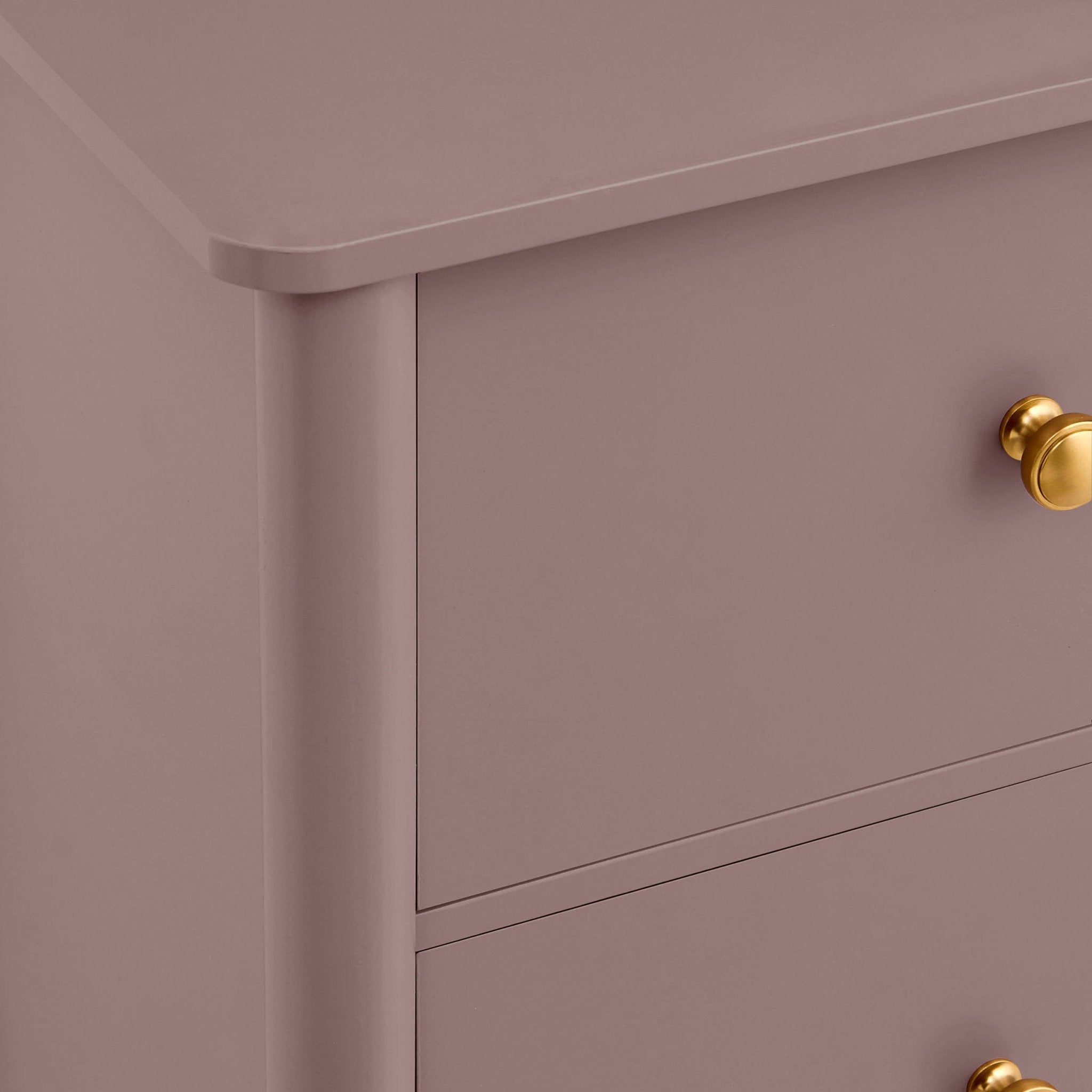 Betty 2 Drawer Bedside Table - Dusty Mauve
