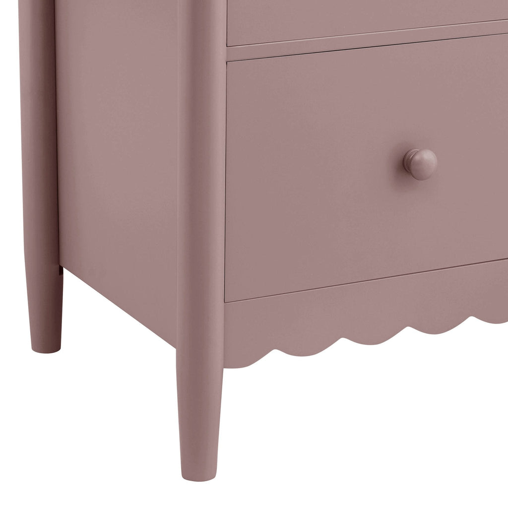 Betty 2 Drawer Bedside Table - Dusty Mauve