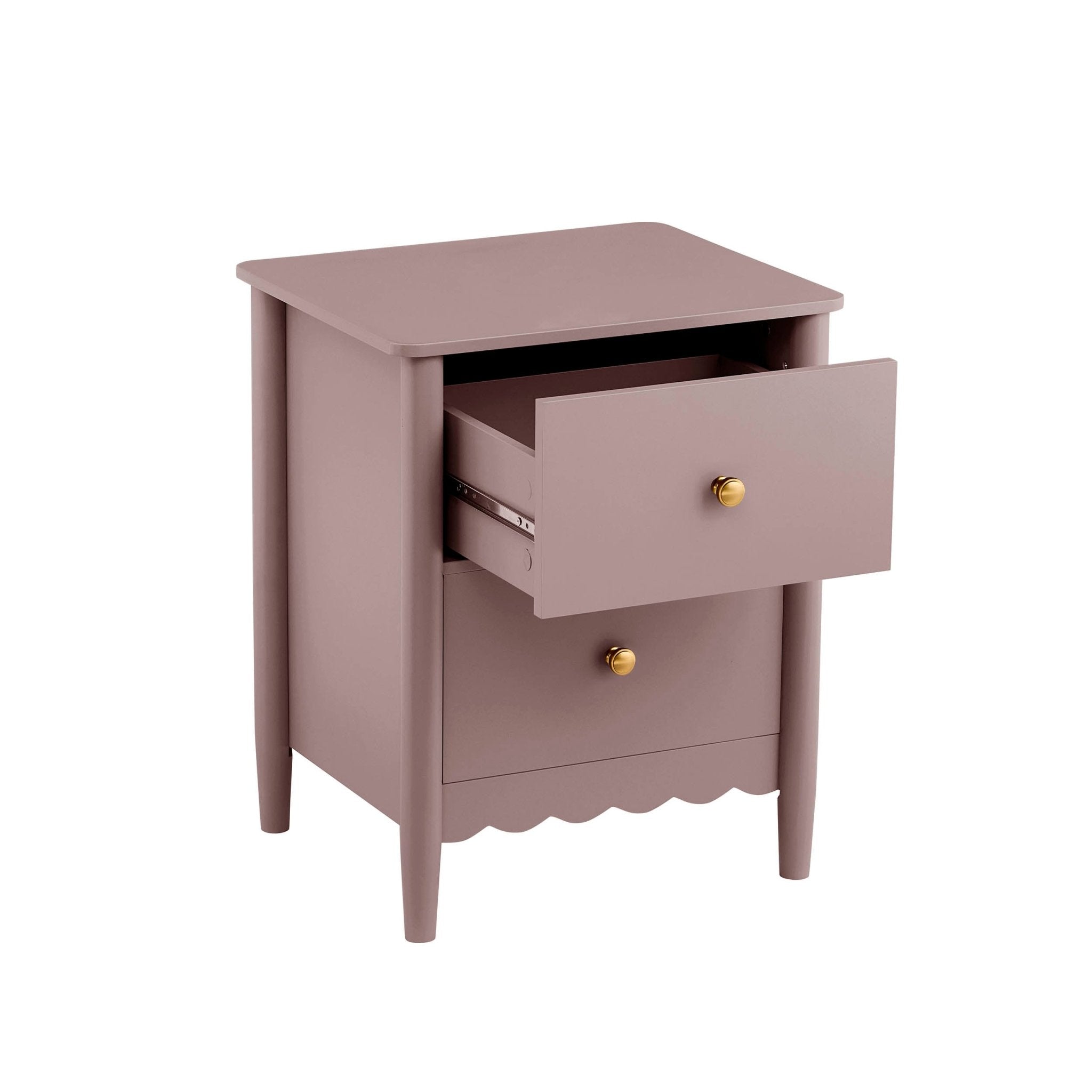 Betty 2 Drawer Bedside Table - Dusty Mauve