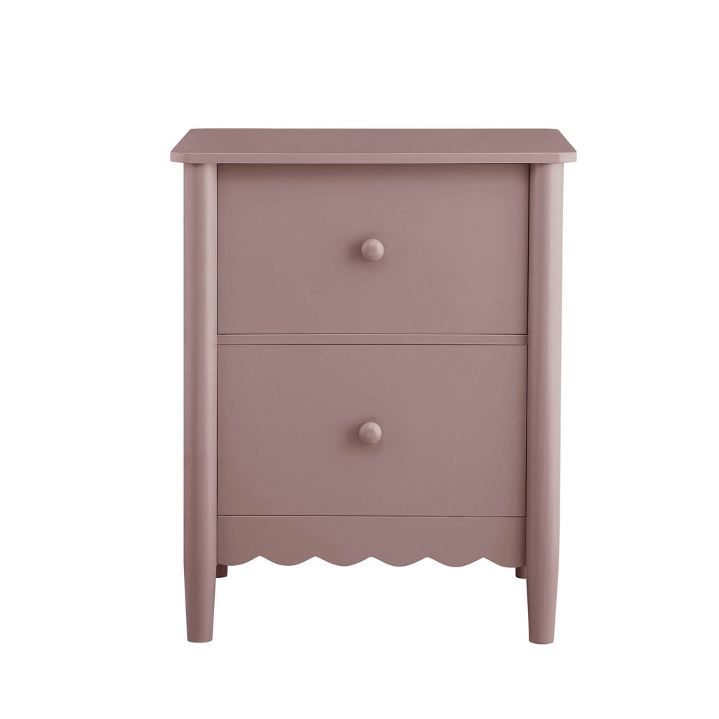 Betty 2 Drawer Bedside Table - Dusty Mauve