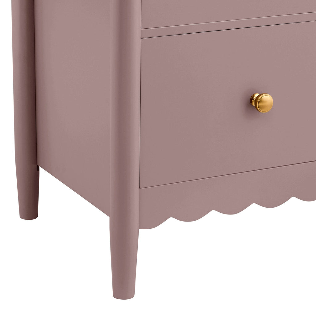 Betty 2 Drawer Bedside Table - Dusty Mauve