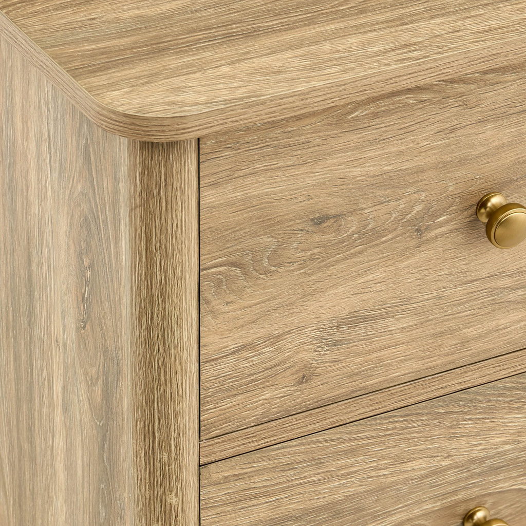 Betty 2 Drawer Bedside Table - Light Wood
