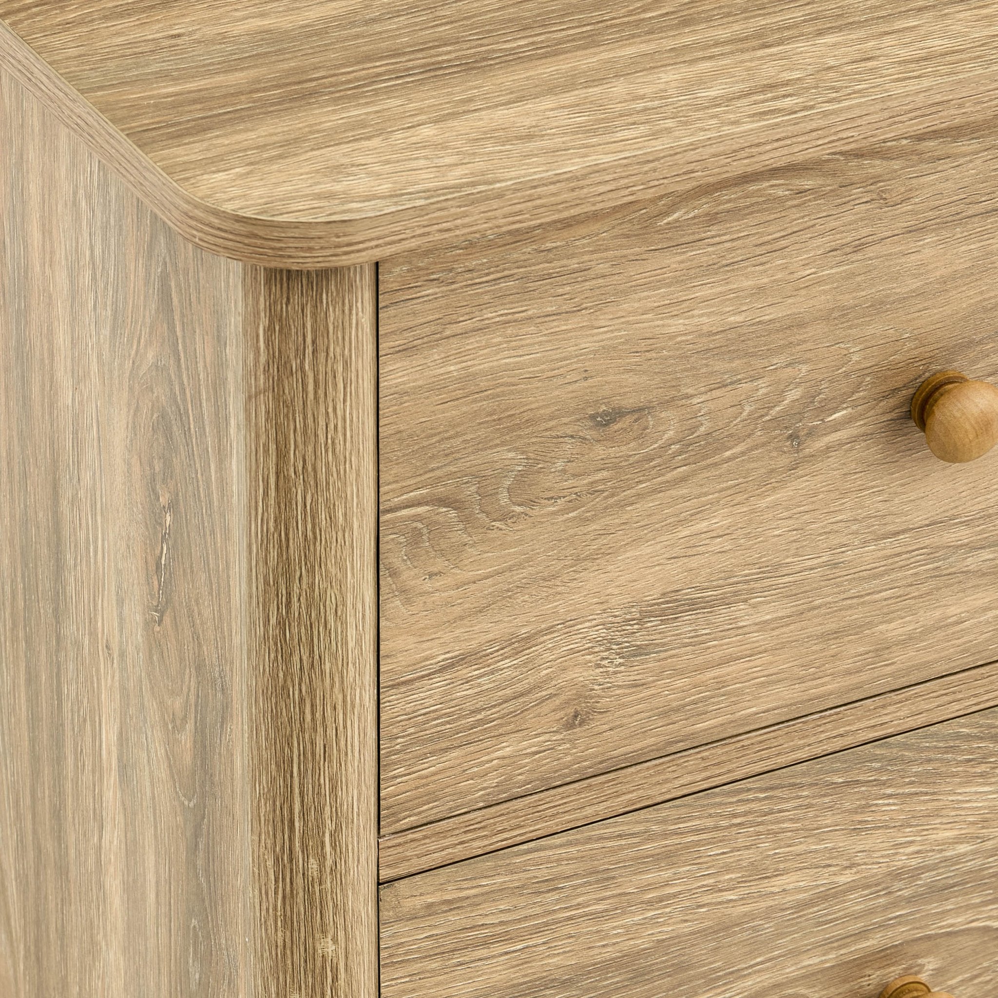 Betty 2 Drawer Bedside Table - Light Wood