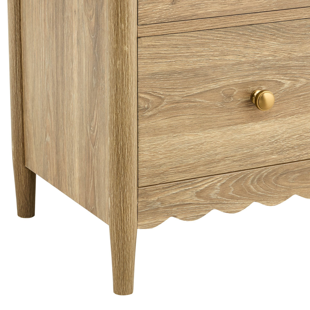 Betty 2 Drawer Bedside Table - Light Wood