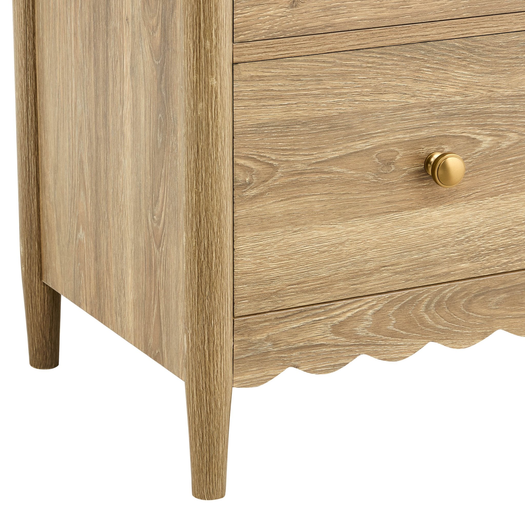 Betty 2 Drawer Bedside Table - Light Wood