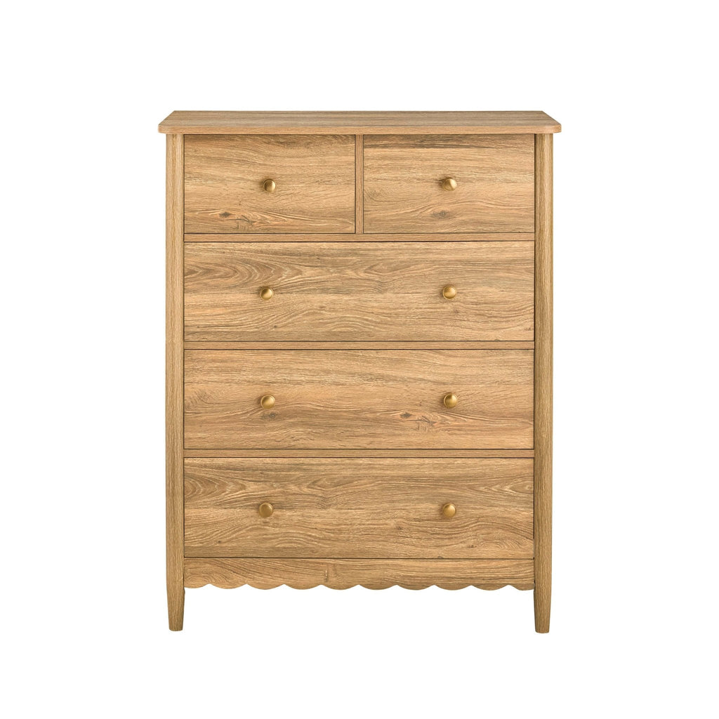 Betty 5 Drawer Chest - Light Wood