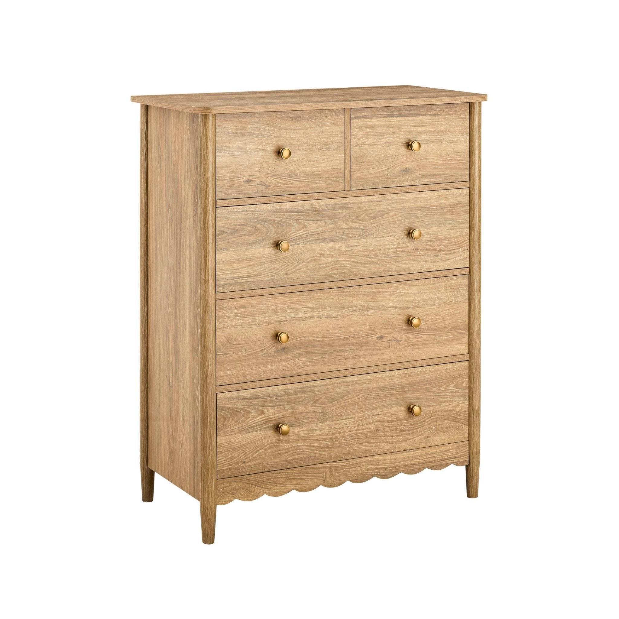 Betty 5 Drawer Chest - Light Wood