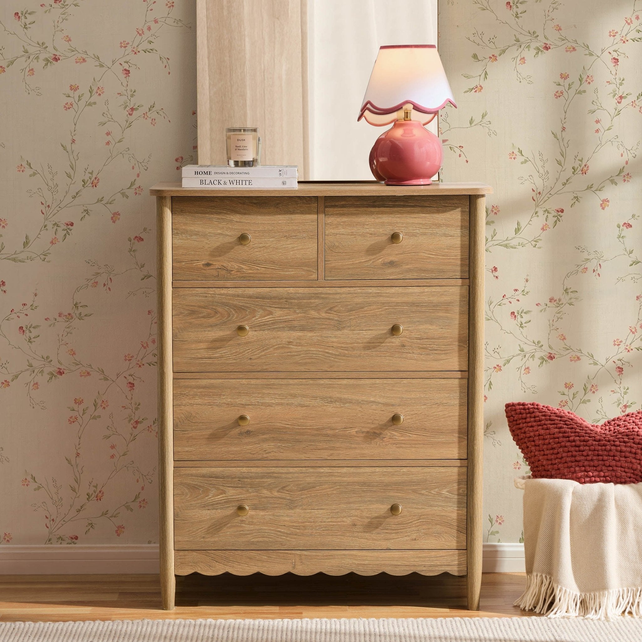 Betty 5 Drawer Chest - Light Wood