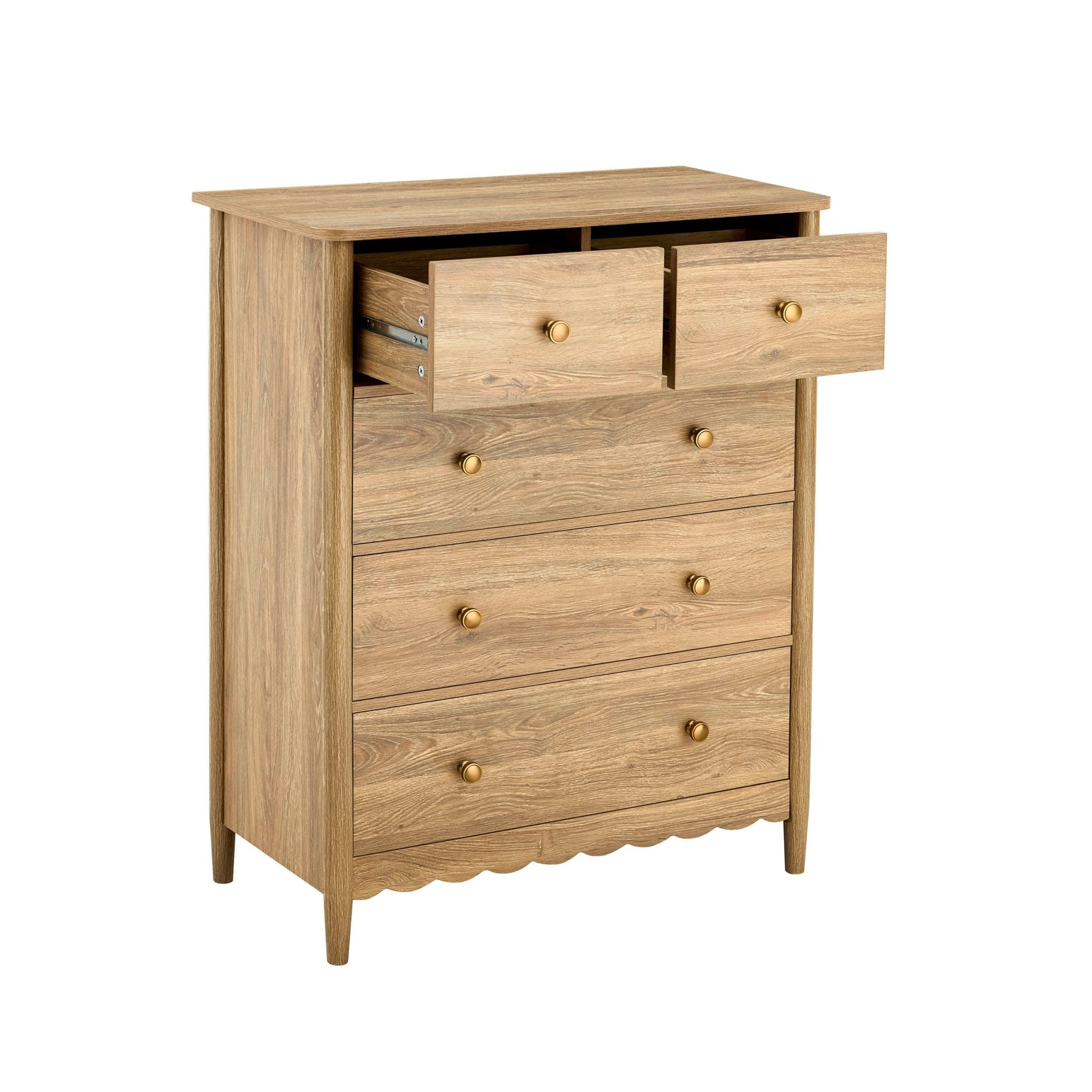 Betty 5 Drawer Chest - Light Wood
