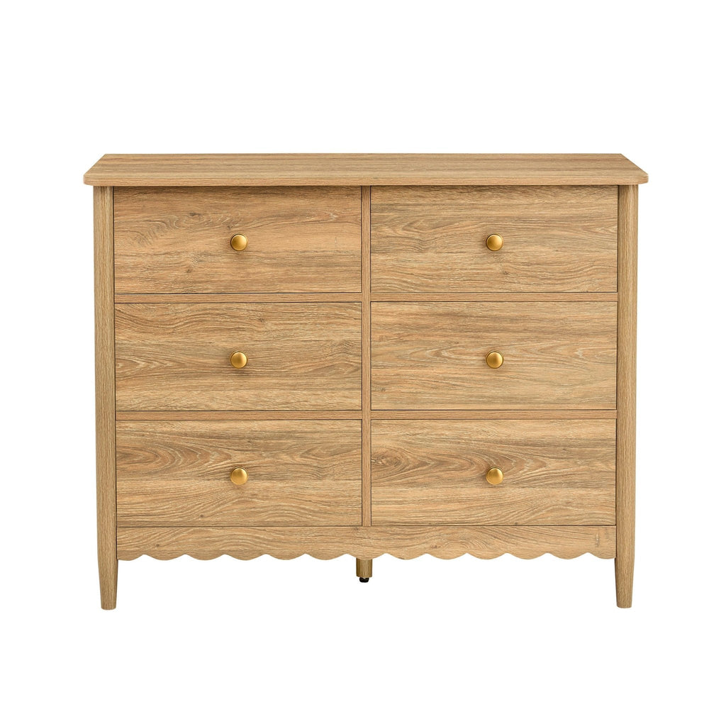 Betty 6 Drawer Chest - Light Wood
