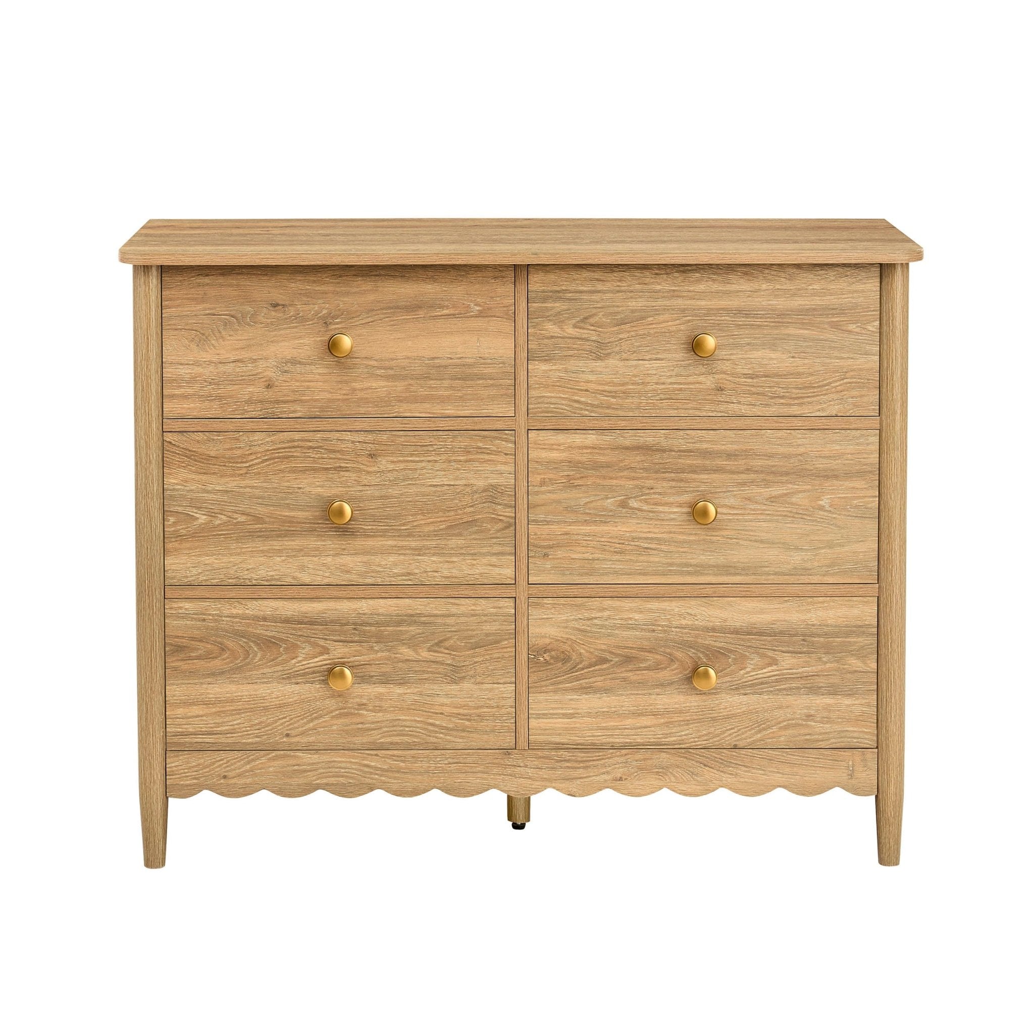 Betty 6 Drawer Chest - Light Wood