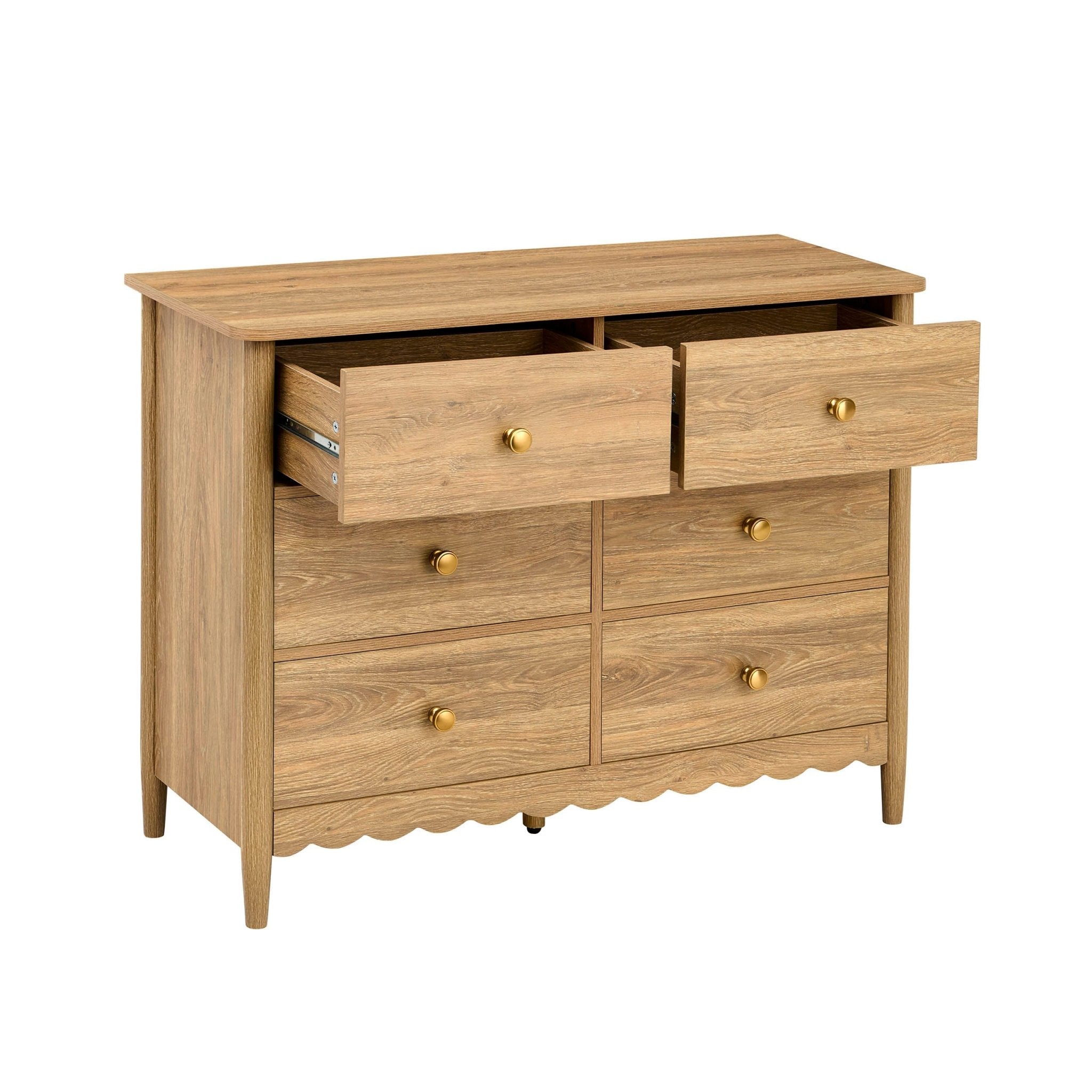 Betty 6 Drawer Chest - Light Wood
