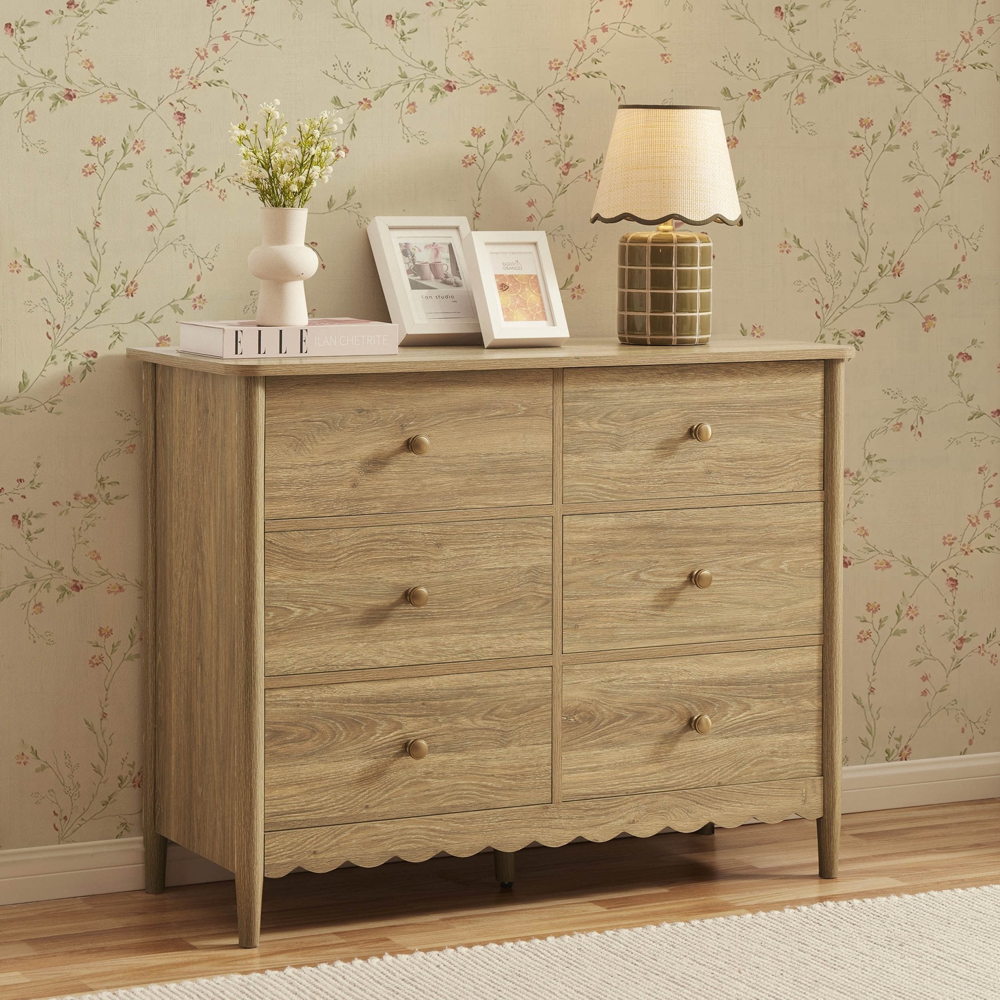 Betty 6 Drawer Chest - Light Wood