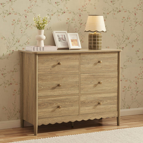 Betty 6 Drawer Chest - Light Wood