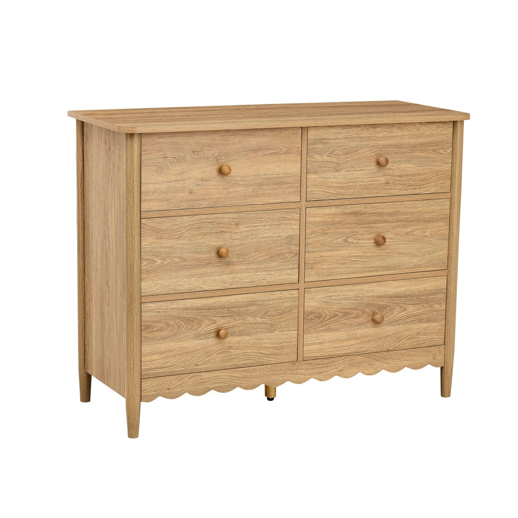 Betty 6 Drawer Chest - Light Wood