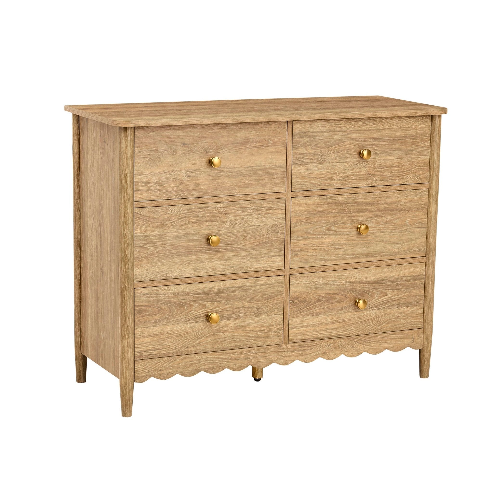 Betty 6 Drawer Chest - Light Wood