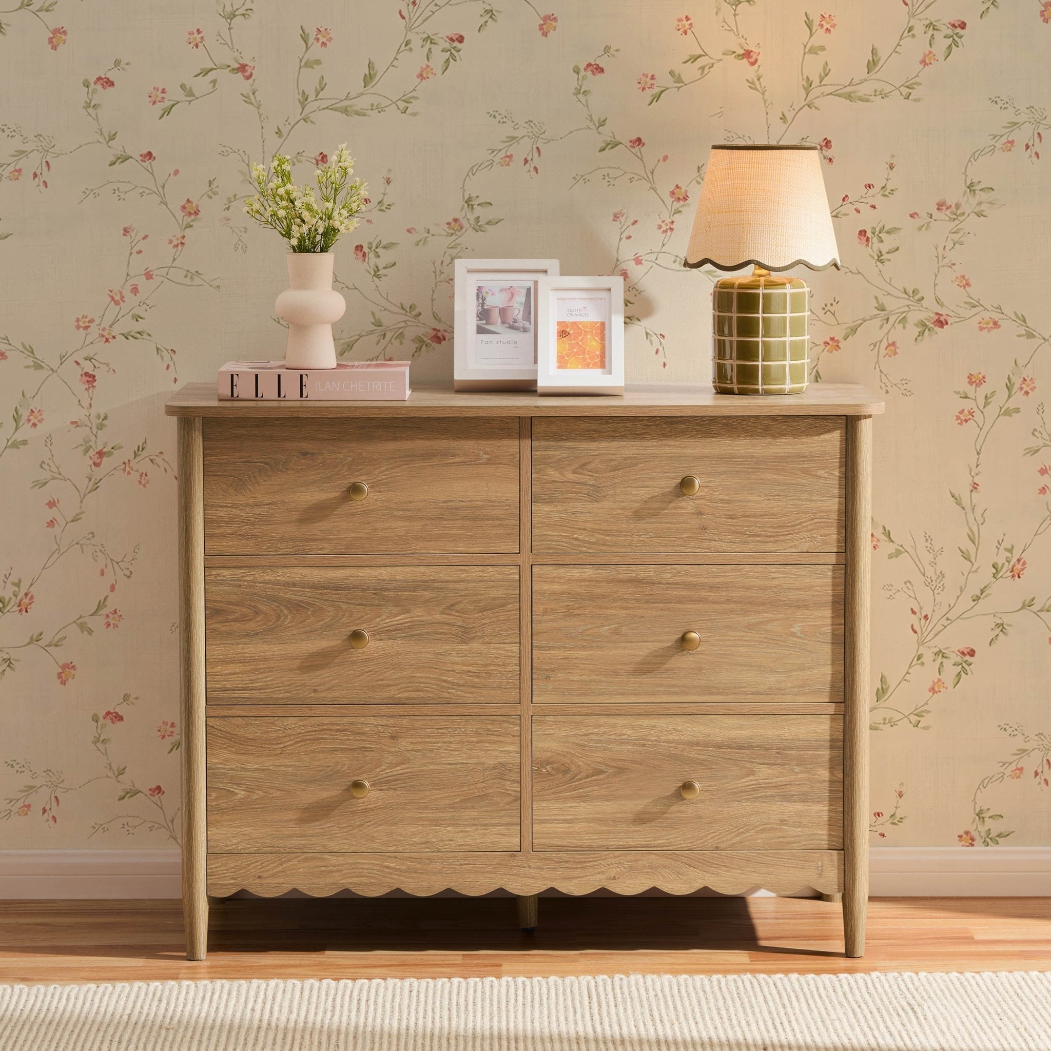 Betty 6 Drawer Chest - Light Wood